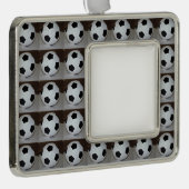 Voetbal Verzilverd Omlijst Ornament (Rechts)