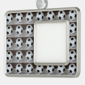 Voetbal Verzilverd Omlijst Ornament (Links)