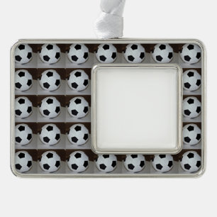 Voetbal Verzilverd Omlijst Ornament
