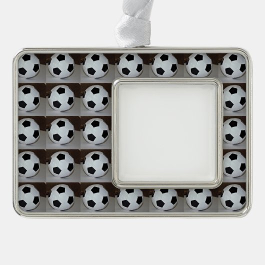Voetbal Verzilverd Omlijst Ornament (Voorkant)