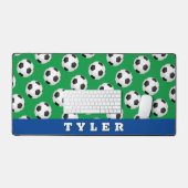 Voetbal, vetgedrukte naam, blauw/groen bureaumat (Keyboard & Muis)