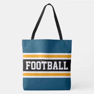 VOETBAL Vette sportieve zwarte oranje turkooizen s Tote Bag