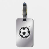voetbal via metalen plaat bagagelabel (Achterkant verticaal)