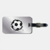 voetbal via metalen plaat bagagelabel (Achterkant horizontaal)