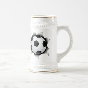 voetbal via metalen plaat bierpul