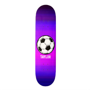 Voetbal; Vibrant Violet Blue en Magenta Persoonlijk Skateboard