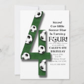 Voetbal Vier 4 4e verjaardag Kaart (Voorkant)