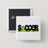 Voetbal Vierkante Button 5,1 Cm (Voorkant /achterkant)