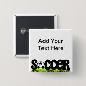 Voetbal Vierkante Button 5,1 Cm (Voorkant /achterkant)