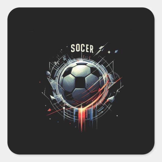 voetbal vierkante sticker (Voorkant)