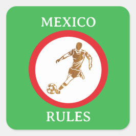 VOETBAL VIERKANTE STICKER