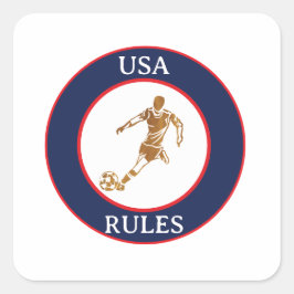 VOETBAL VIERKANTE STICKER