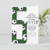 Voetbal Vijf 5 5e verjaardag Kaart (Staand voorkant)