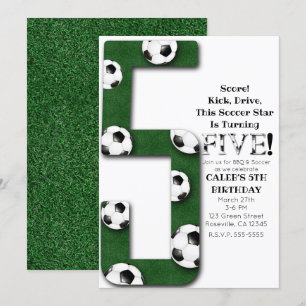 Voetbal Vijf 5 5e Verjaardagsfeestje Kaart