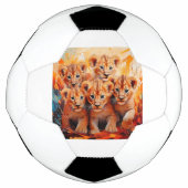 Voetbal - Vijf Leeuwenwelpen Kunstwerk (Voorkant)