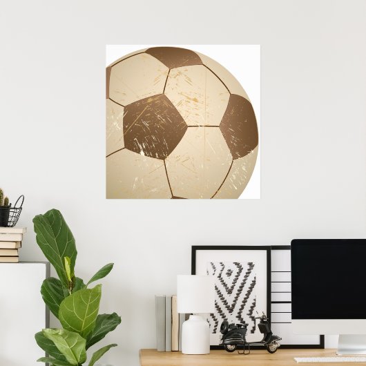 voetbal vintage poster (Thuiskantoor)
