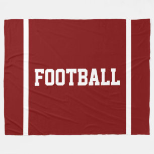 VOETBAL Vintage Rode Witte Tekst Eindzone Strepen Fleece Deken