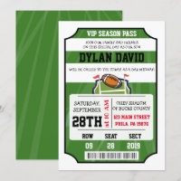 VOETBAL VIP TICKET Bar Mitswa uitnodiging