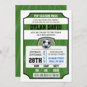 VOETBAL VIP TICKET Bar Mitswa Uitnodiging (Voorkant / Achterkant)