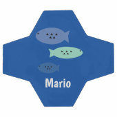 Voetbal visblauw monogram (Enkel)