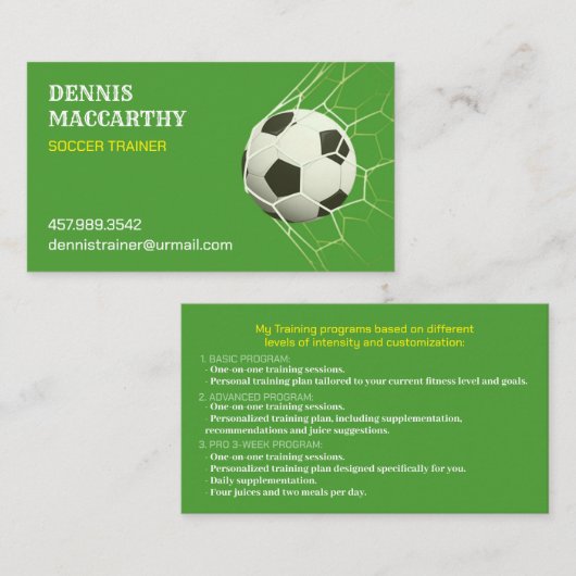 Voetbal Visitekaartje (Voorkant / Achterkant)