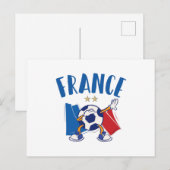 Voetbal vlag 2 sterren Frankrijk Briefkaart (Voorkant / Achterkant)