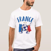 Voetbal vlag 2 sterren Frankrijk T-shirt (Voorkant)