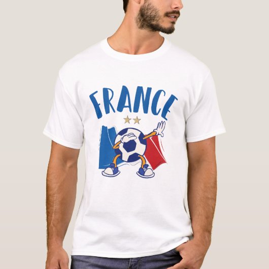 Voetbal vlag 2 sterren Frankrijk T-shirt (Voorkant)