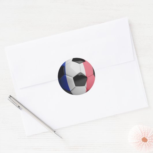 Voetbal vlag Frankrijk Ronde Sticker (Envelop)