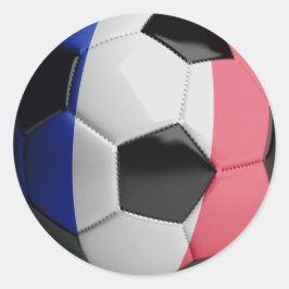 Voetbal vlag Frankrijk Ronde Sticker