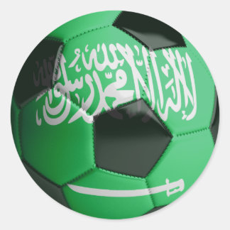 Voetbal vlag Saoedi-Arabië Ronde Sticker