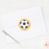 voetbal vlammen ontwerp ronde sticker (Envelop)