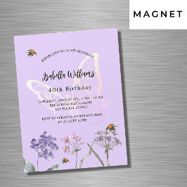 Voetbal vlinderbloemen roze luxe luxe magnetische uitnodiging