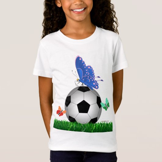 Voetbal, vlinders t-shirt (Voorkant)