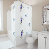 Voetbal/voetafdruk ontwerpgordijn voor voetstuk douchegordijn