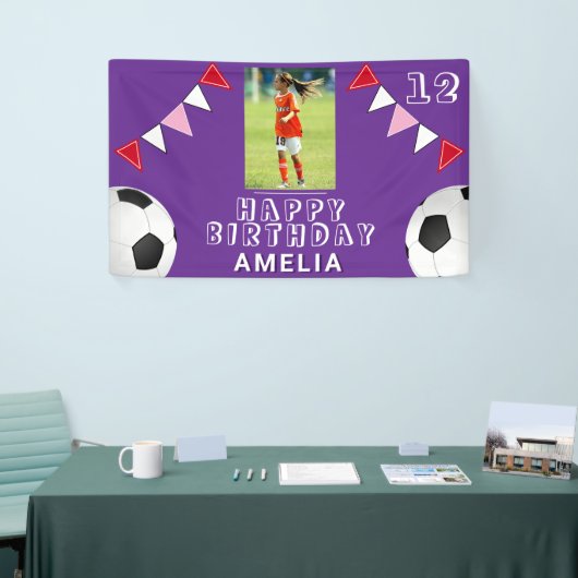 Voetbal Voetbal Bal Vlaggen Foto Verjaardag Spandoek (Beurs)