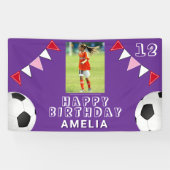 Voetbal Voetbal Bal Vlaggen Foto Verjaardag Spandoek (Horizontaal)