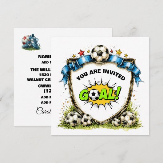 Voetbal - Voetbal Frame Kaart (Voorkant / Achterkant)