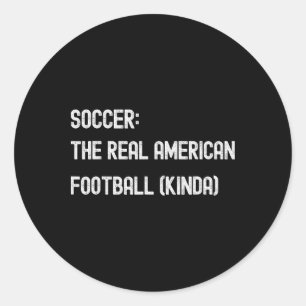 Voetbal Voetbal Grappige Amerikaanse Fan Speelt Sp Ronde Sticker