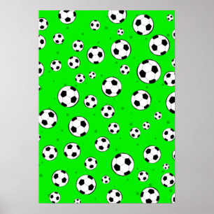 Voetbal / Voetbal Naadloos Patroon Poster