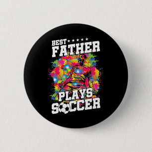 Voetbal Voetbal Speler Sport Vader Papa Fan Cadeau Ronde Button 5,7 Cm