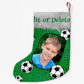 Voetbal Voetbal Speler Voetbal coach Fotonaam Kleine Kerstsok (Achterkant)