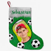 Voetbal Voetbal Speler Voetbal coach Fotonaam Kleine Kerstsok (Voorkant)