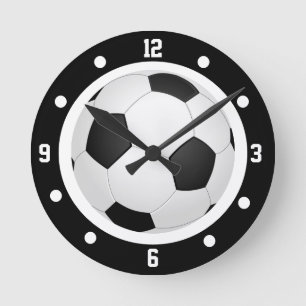 Voetbal Voetbal Voetbal Bal Zwart en Wit Ronde Klok