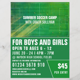 Voetbal, voetbalkamp Adverteren brochure