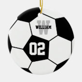 Voetbal Voetbalspeler Naam en teamnummer Keramisch Ornament (Voorkant)