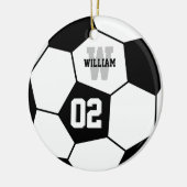 Voetbal Voetbalspeler Naam en teamnummer Keramisch Ornament (Links)