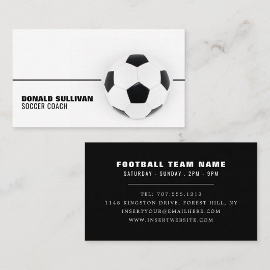 Voetbal, voetganger/coach/Ref. Visitekaartje (Voorkant / Achterkant)