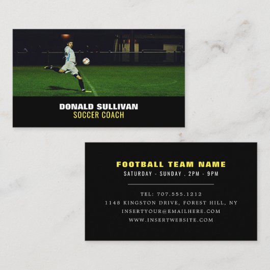 Voetbal, voetganger/coach/Ref Visitekaartje (Voorkant / Achterkant)