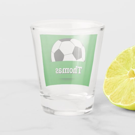Voetbal voor aangepaste naam, ventilatorpartij voo shot glas (Achterkant)
